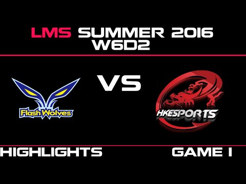 FW vs HKE Game 1 Highlights LMS Summer 2016 W6D2 Flash Wolves vs Hong Kong Esports   HKE vs FW    LM