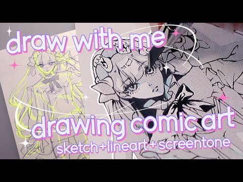 draw with me at night when you can't sleep･*☽ drawing comic art + no talking✰⋆