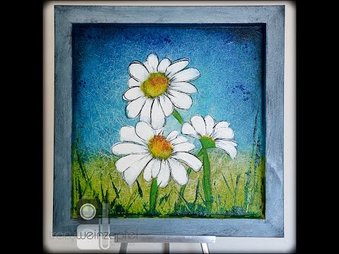 12" X 12" Daisy Wood Frame by Tracy Weinzapfel