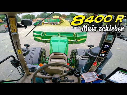 John Deere 8400 R 🔥 | Mais schieben mit 450 PS! | Bauer Struck in 4K (UHD)