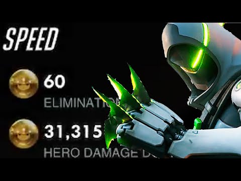 60 ELIMS! 31K DMG! POTG! NECROS GENJI GOD OVERWATCH GAMEPLAY SEASON 34 TOP 500