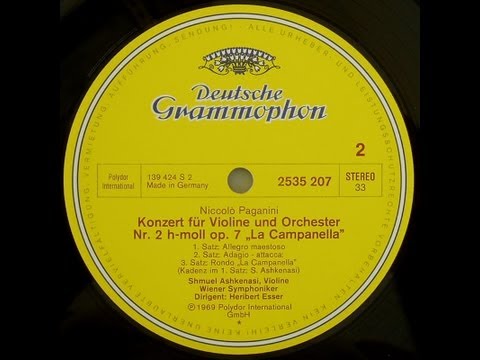 Paganini: Violin Concerto no. 2, op. 7 "La Campanella" (1969 Ashkenasi/Vienna Symph. Orch./Esser)