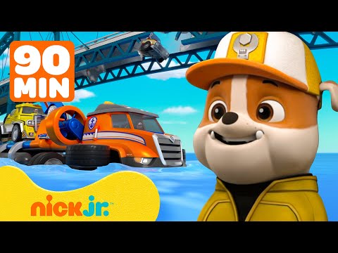 Big Truck Pup Rubble Rescues Adventure Bay! w/ Zuma & Skye | 90 Minute Compilation | Rubble & Crew