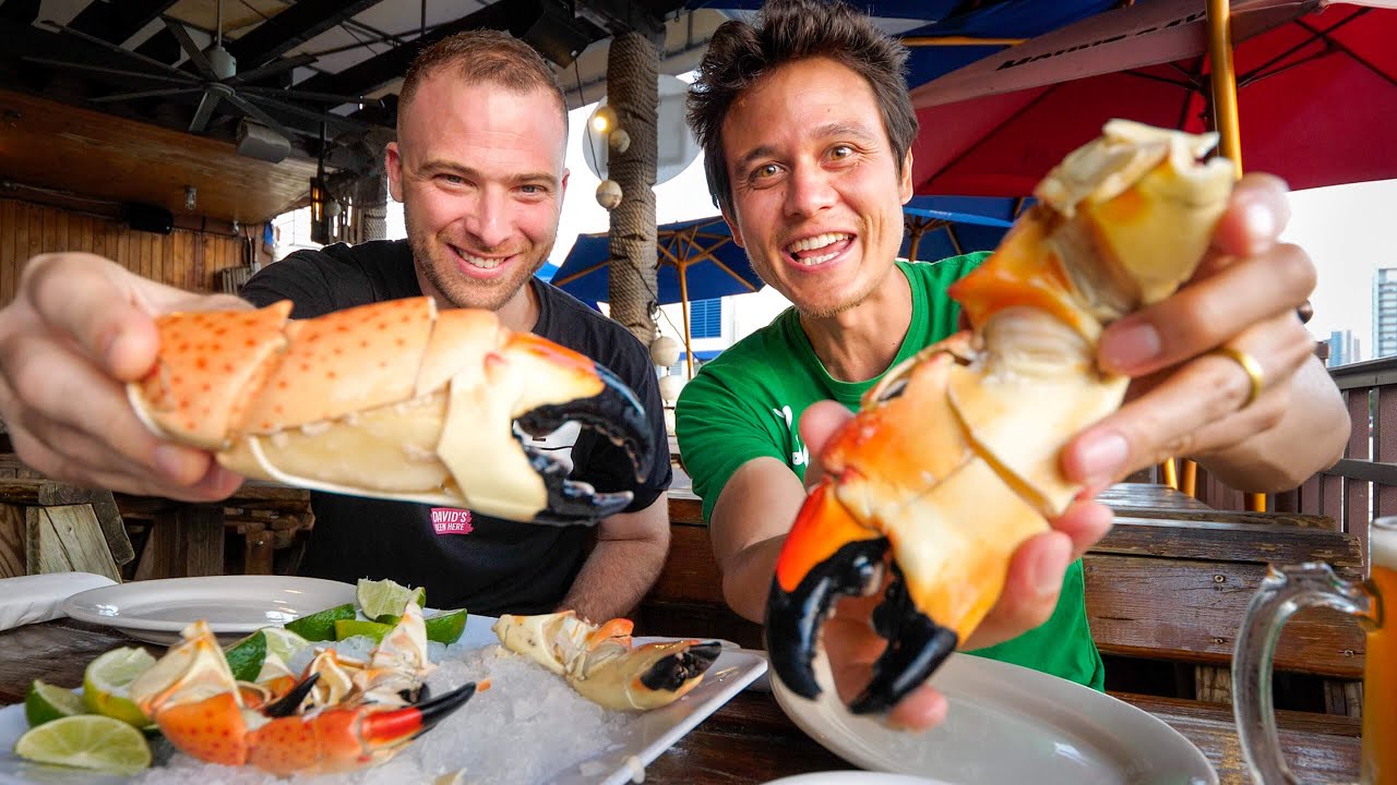 COLOSSAL Crab Claws! Ultimate MIAMI FOOD TOUR - Florida, USA (Part 2)