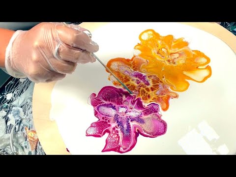 #105 Gradient Multi Blooms! How to keep some negative space! Pour painting/cell activator