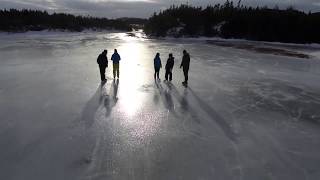 preview picture of video 'Skating at Long Pond on New World Island, Newfoundland, Canada'