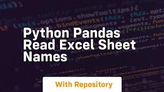 python pandas read excel sheet names