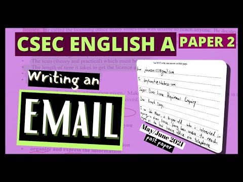 CSEC English A Paper 2: Email Writing (Expository Writing)