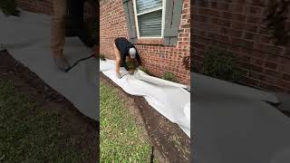 How to lay down landscape fabric #dslawnandlandscape #lawncare #landscapingdiy #howtolandscape #how