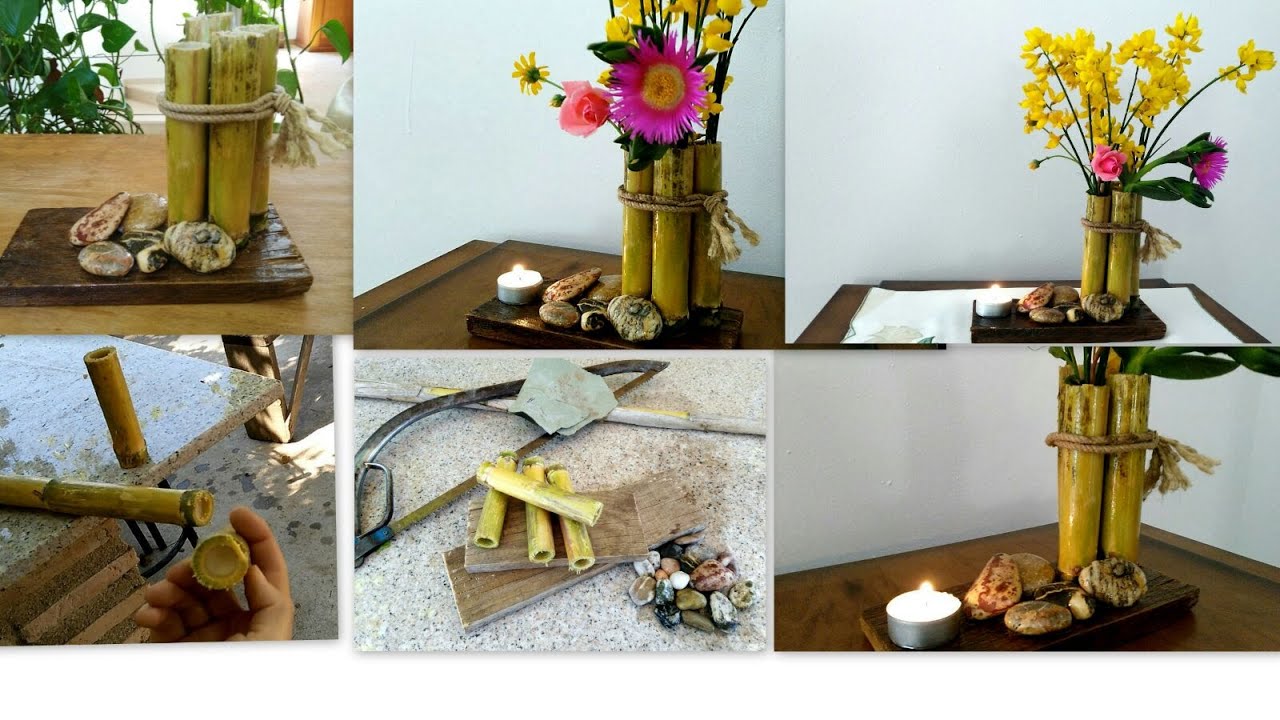 Manualidades con reciclaje - Florero de caña comun - Tips de felicidad