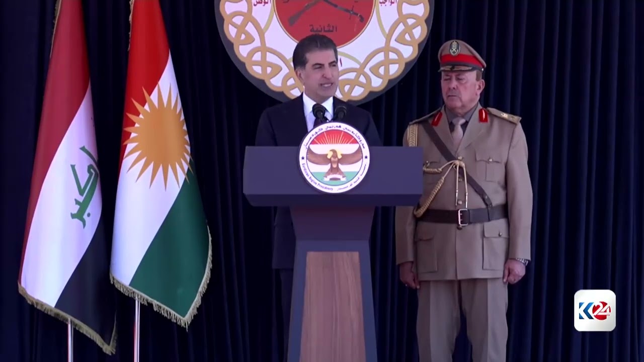 ڤیدیۆ | گوتاری نێچیرڤان بارزانی لە ئاهەنگی دەرچوونی خولی پێگەیاندنی ئەفسەرانی زاخۆ