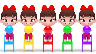 Download lagu Learn Color with Five Little Monkeys Jumping On The Bed Song  5마리 원숭이 점핑온더베드 송 영어동요 Nursery rhymes mp3