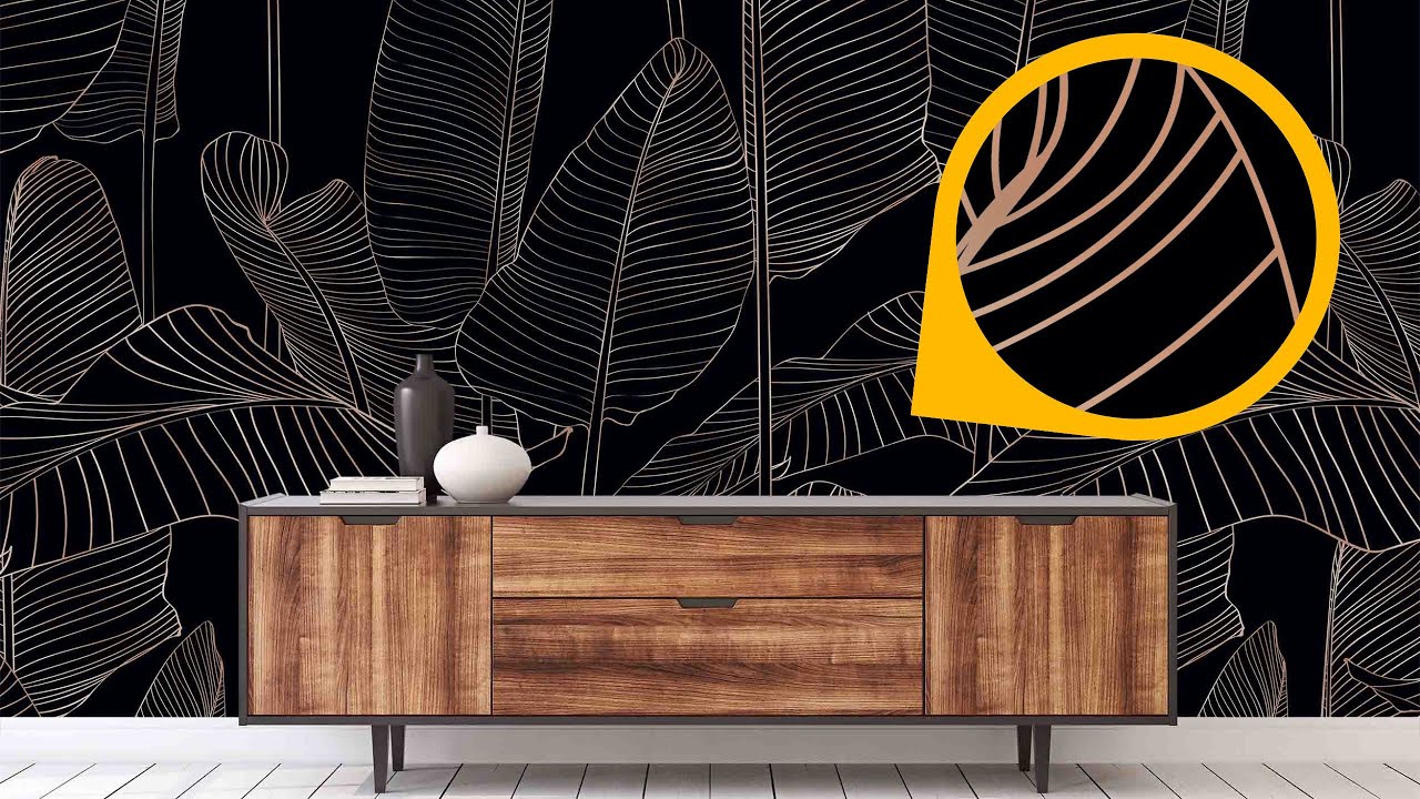 Dark Leaf Wall Mural - See The Luxurious Design Up Close!