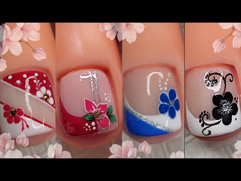 UÑAS SUPER LINDAS Y FACILES | UÑAS DE PIES DECORADAS 😍💅🦶🏼