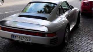 preview picture of video 'Rare Porsche 959 on the streets of Paris, 2011'