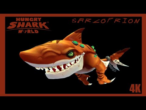 hitting 100 million high score using atomic shark - hungry shark world | 4K