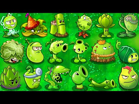 All GREEN Premium Plants Max Level Power-Up! in Plants vs Zombies 2 (PVZ2 Version 8.8.1)