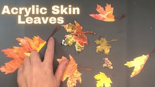 Fall Acrylic Skin Leaf 3D Effect Painting🍁~Fluid Art