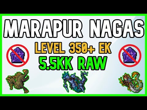 Tibia 350+ EK (5.5kk raw) Marapur Nagas (Temple of the Moon Goddess)