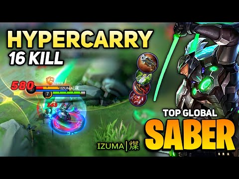 Saber Jungle Gameplay Brutal One Shot [ Top Global Saber Best Build 2021 ] By ɪᴢᴜᴍᴀ|煤 - MLBB