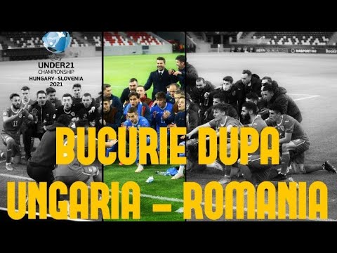 Bucuria de la finalul meciului Ungaria U21 - Romania U21, scor 1-2, de la Campionatul European U21