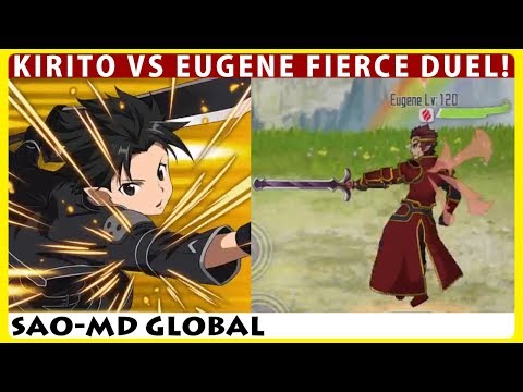 キリト VS ユージン マスター+1 & アイドル歌手 with トロピカルキャラクターズ (SAO メモリー・デフラグ)