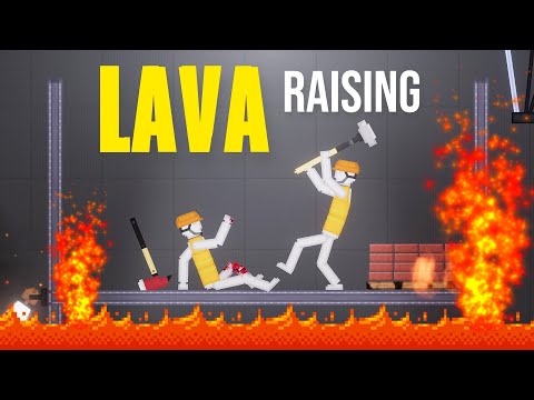 People fight each other while Lava is Rising [The Floor is LAVA!!!]