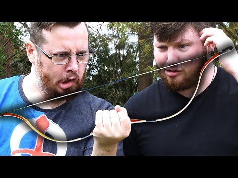 Two idiots try to string a  TINY BOW
