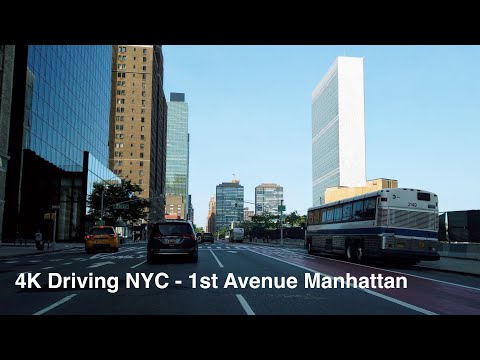 NYC - Driving on 1st Avenue Manhattan (July 2020) [4K]