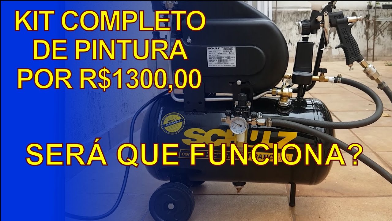 Kit de pintura profissional com compressor e pistola por R$1300,00 - será que funciona?