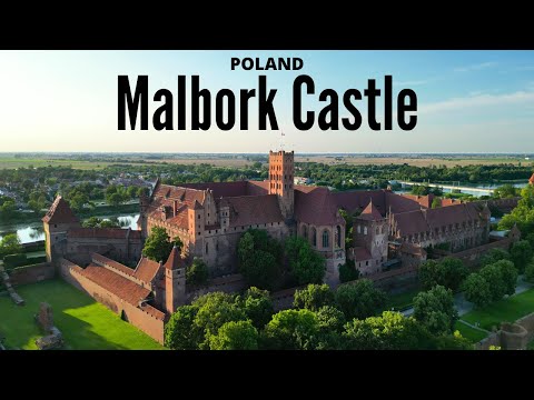 World's Largest Castle in Malbork - 4K drone video
