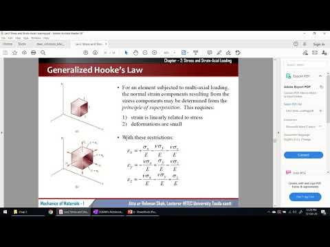 35 - Generalized Hooks Law | Chapter 02 | Mechanics of Materials by Beer and Johnston