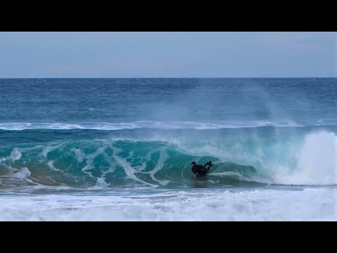 2 offshore sessions in January, Majd Amine Bodyboardig in  Zurriola beach!
