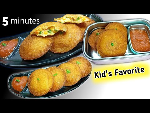 5 Minutes Veg Bread Pizza Pockets | Easy Tiffin Recipes | Kids Lunch Box | Evening Snacks Recipes 