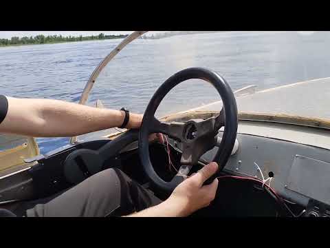 Однорычажная дистанция (газ-реверс) копия Yamaha 703 на моторе Вихрь-25 и катере Прогресс 2