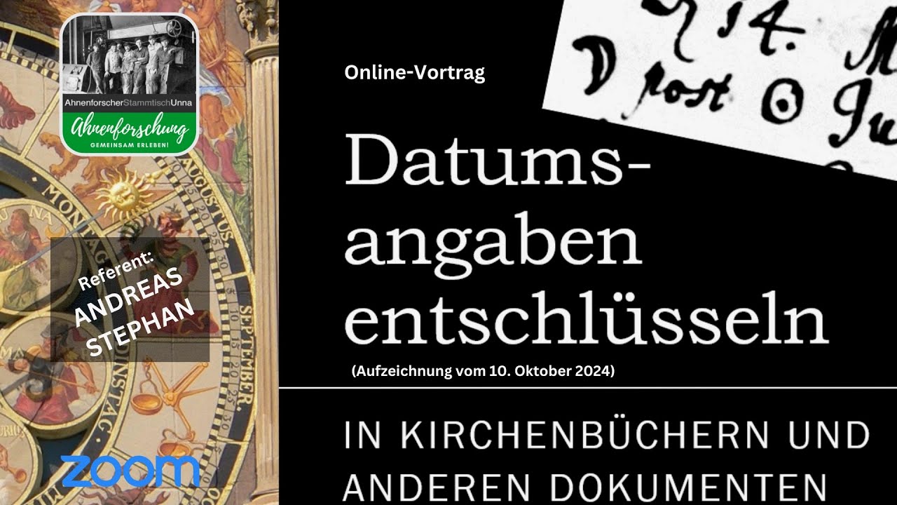 Datumsangaben entschlüsseln In Kirchenbüchern 