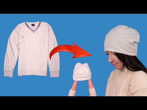 How to sew in 15 minutes a hat from an old sweater easily!