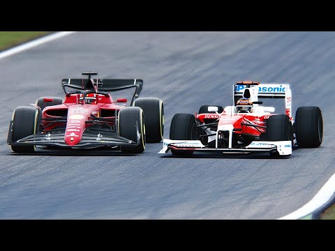 Ferrari F1 2022 F1-75 vs Toyota 2009 at Monza GP
