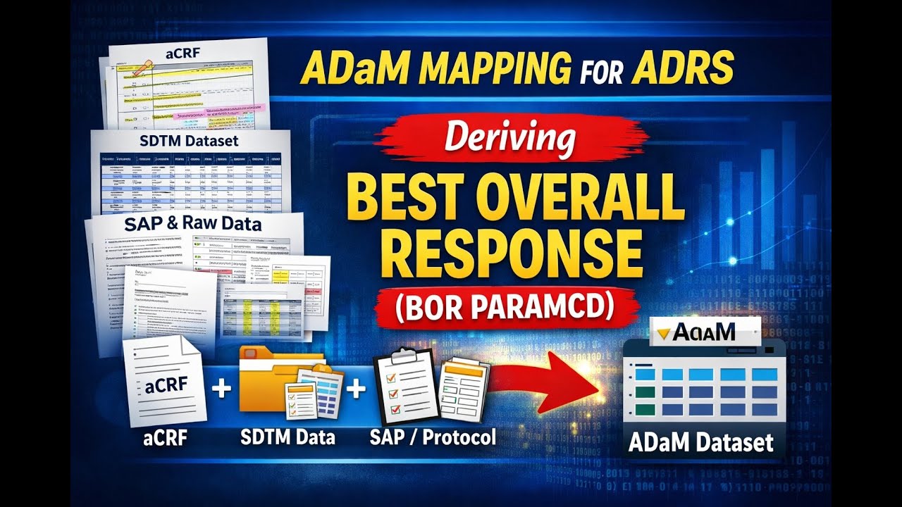 ADaM Mapping Specification for ADRS | Deriving Best Overall Response (BOR PARAMCD) Step-by-Step
