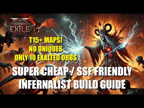 Path of Exile 2 - Super Cheap / SSF Friendly Infernalist Build Guide! Farm T15+ Maps fast!
