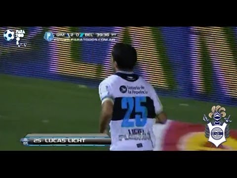 Gol de Licht. Gimnasia 2 - Belgrano 0. Fecha 4. Torneo Final 2014. Fútbol Para Todos