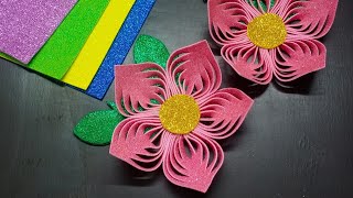 Beautiful Flower with Glitter Foam sheet | Foam sheet craft ideas