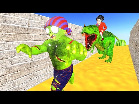 Scary Teacher 3D - Miss T and T REX vs Zombie rescue Nick and Tani