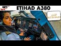 ETIHAD AIRBUS A380 Takeoff Abu Dhabi Flight Deck GoPro View