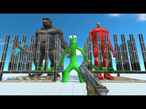 Fps And Rainbow Friend Green Rescue King Kong And Colossal Titan - Animal Revolt Battle Simulator