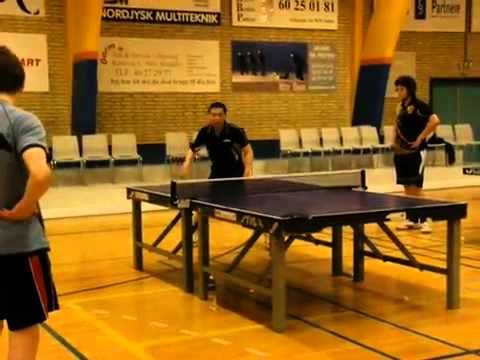 B75 & Yangpu Table Tennis School Denmark 2011   footwork instruction by coach Wang Wen Jie