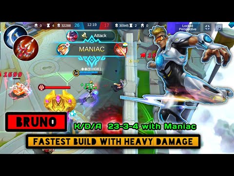 Bruno fastest build and gameplay with heavy critical damage : Bruno Mobile Legends
