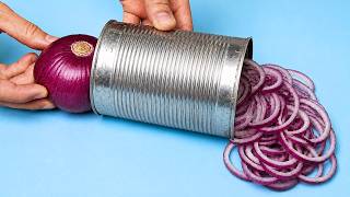 The Old Handyman’s Genius Tin Can Onion Slicer! Anyone Can Make This Kitchen Tool At Home