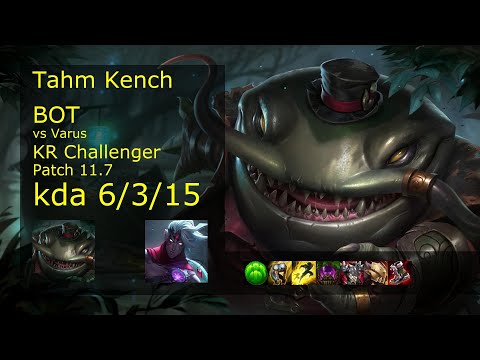 Tahm Kench Bot & Senna vs Varus & Sett - KR Challenger 6/3/15 Patch 11.7 // [롤] 탐 켄치 vs 바루스