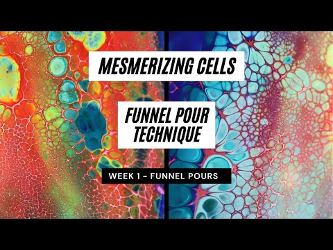 MESMERIZING CELLS / FUNNEL POUR - acrylic pouring tutorials, how to get amazing cells. SILICONE OIL